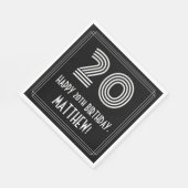 20e verjaardag: Art Deco Geïnspireerde look "20" + Servet (Hoek)