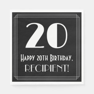 20e verjaardag ~ Art Deco geïnspireerde look "20", Servet