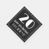 20e verjaardag ~ Art Deco geïnspireerde look "20", Servet (Hoek)