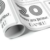 20e verjaardag: Art Deco geïnspireerde stijl "20"  Cadeaupapier (Rol Hoek)