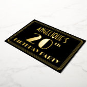 20e verjaardag: Art Deco Kijk "20", met naam Folie Uitnodiging (Gedraaid)