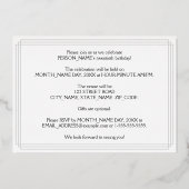 20e verjaardag: Art Deco Kijk "20", met naam Folie Uitnodiging (Achterkant)