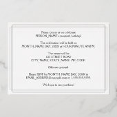 20e verjaardag — Art Deco look "20" + Naam Folie Uitnodiging (Achterkant)