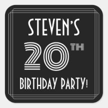 20e verjaardag: Art Deco Style en aangepaste naam