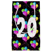 20e verjaardag Balloons en Confetti Small Gift Bag Klein Cadeauzakje (Voorkant)