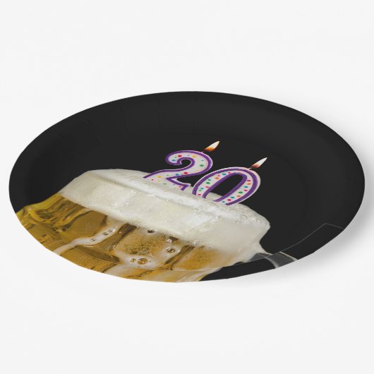 20e verjaardag bier op zwart Bord (Gekanteld)