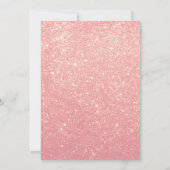 20e Verjaardag Black en Pink Rose Gold Glitter Kaart (Achterkant)
