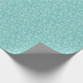 20e verjaardag Blauwgroen/White Random Number Patt Cadeaupapier (Hoek)