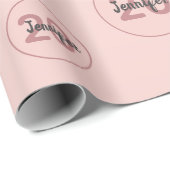 20e verjaardag blush roos gouden glitter druppels cadeaupapier (Rol Hoek)