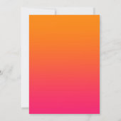 20e Verjaardag Bold Hot Pink Oranje Eenvoudig Mini Kaart (Achterkant)