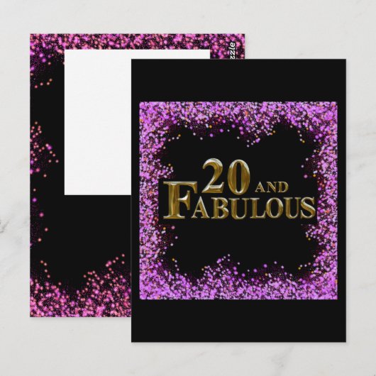 20e verjaardag briefkaart (Voorkant / Achterkant)