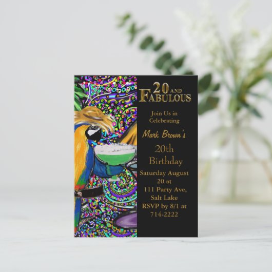 20e verjaardag  briefkaart (Staand voorkant)