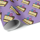 20e verjaardag Cake met kaarsen. Cadeaupapier (Rol Hoek)