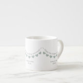 20e verjaardag china bruiloft hartslag bunting espresso kop (Voorkant rechts)