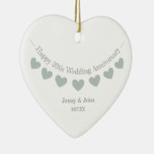 20e verjaardag china bruiloft hartslag bunting keramisch ornament (Rechts)