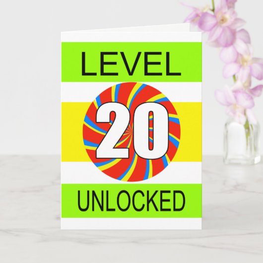 20e verjaardag computergamer kaart (Orchidee)