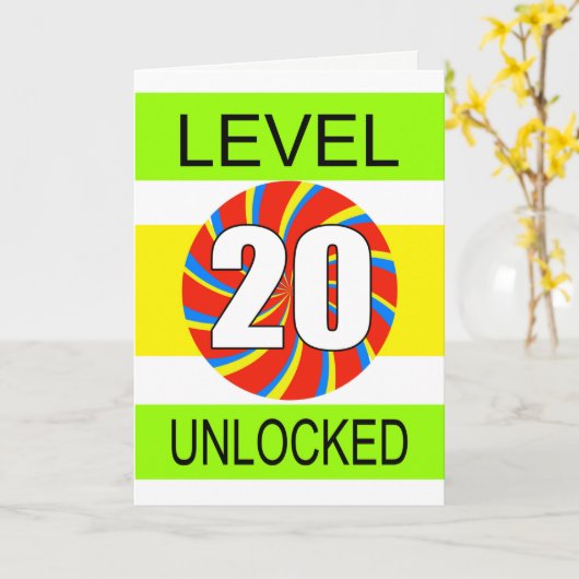 20e verjaardag computergamer kaart (Gele Bloem)