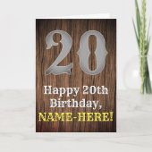 20e verjaardag: Country Western geïnspireerd uiter Kaart (Voorkant)