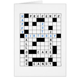 20e verjaardag, Crossword Puzzle Birthday Kaart