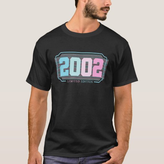 20e Verjaardag Dames Mannen 20 Jaar 2002 34 T-shirt (Voorkant)