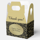20e verjaardag dank u nummer patroon goud / zwart bedankdoosjes (Geopend)