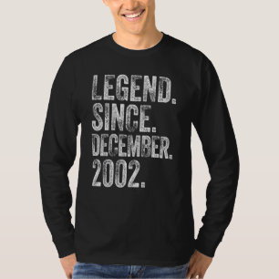 20e verjaardag december Geboren op 20 jaar leggend T-shirt