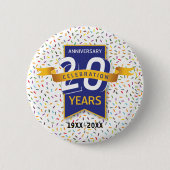 20e VERJAARDAG Design Ronde Button 5,7 Cm (Voorkant)
