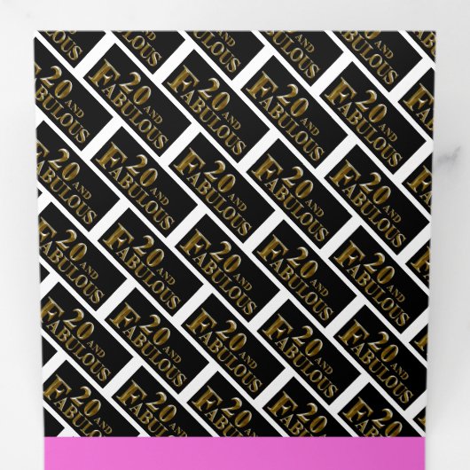 20e verjaardag drieluik wenskaart (Binnenzijde eerst)