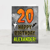 20e verjaardag: Eerie Halloween Theme + Aangepaste Kaart (Voorkant)