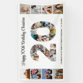 20e verjaardag feest nummer 20 fotocollage spandoek (Verticaal)