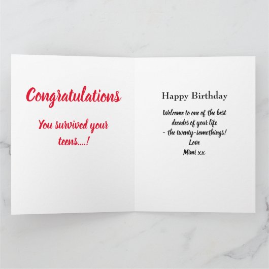 20e Verjaardag Foto Collage Zuster Uniek Groot Kaart (Binnen)