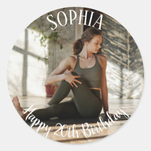 20e verjaardag foto ronde sticker