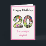 20e Verjaardag Fotocollage Dochter Fun Keepsake Kaart<br><div class="desc">Vier je dochters 20e verjaardag, met een kaart die een speciale, en unieke fotocollage is. Deze prachtige verjaardagskaart voor die speciale dochter heeft de 20 gemaakt van uw eigen keuze aan familiefoto's. De sjabloon is ontworpen voor u om "Aan een geweldige dochter" te bewerken voor zus, beste vriend of iemand...</div>
