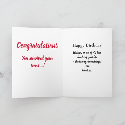 20e verjaardag Fotocollage Zuster Unieke Keepsake Kaart (Binnen)