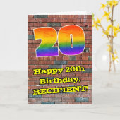 20e verjaardag: Fun Graffiti-geïnspireerde regenbo Kaart (Gele Bloem)