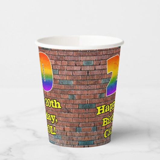 20e verjaardag: Fun Graffiti-geïnspireerde regenbo Papieren Bekers (Links)