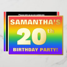 20e verjaardag: Fun, kleurrijk regenboogpatroon