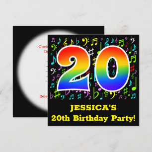 20e verjaardag: Fun Music Symbols, Rainbow 20 Kaart