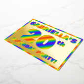 20e verjaardag - Fun, regenboogspectrum "20" Folie Uitnodiging (Gedraaid)