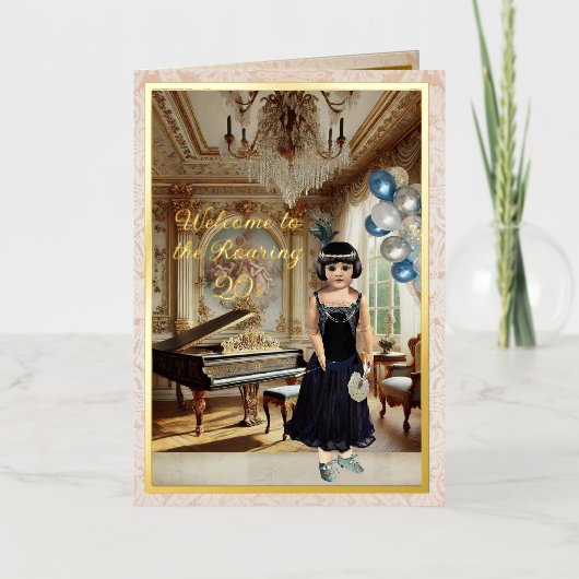 20e verjaardag gevouwen Folie Kaart (Voorkant)