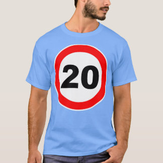20e verjaardag Gift Road Sign jubileum T-shirt