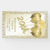 20e verjaardag Gold Random Number Patroon 20 Spandoek (Horizontaal)