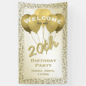20e verjaardag Gold Random Number Patroon 20 Spandoek (Verticaal)