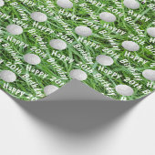 20e verjaardag Golf-ballen op gras-wrappingpapier Cadeaupapier (Hoek)