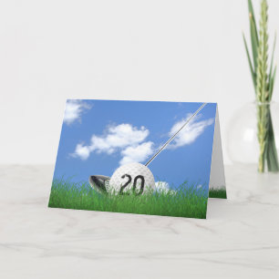 20e verjaardag golfbal in gras kaart