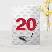 20e verjaardag golfbal ontwerp kaart (Gele Bloem)