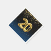 20e verjaardag goudballonnen en Confetti Napkins Servet (Hoek)