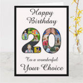 20e verjaardag Happy 20 tekst en foto sjabloon (Gele Bloem)