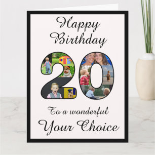 20e verjaardag Happy 20 tekst en foto sjabloon