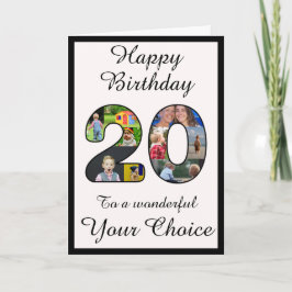 20e verjaardag Happy 20 tekst en foto sjabloon